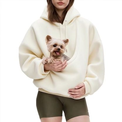 Unisex Solid Color Pet Pocket Hoodie Sweatshirt